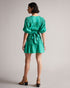 TALUNA-Dresses-It's All In The Details: Mini dress Shirred waist Short puff sleeves Wrap front 100% cupro- Ted Baker Romania